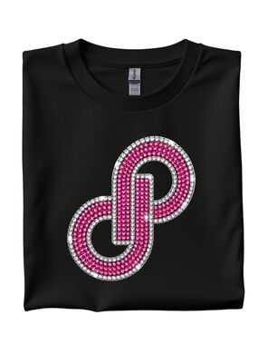 Posh logo shirt graphic tee. Faux rhinestone new S M L XL black or white